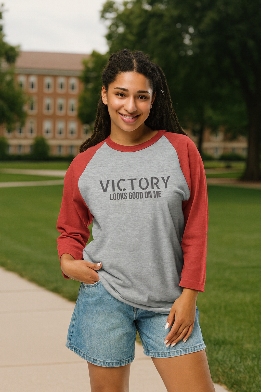 VICTORY LOOKS GOOD ON ME - 3/4 sleeve raglan shirt