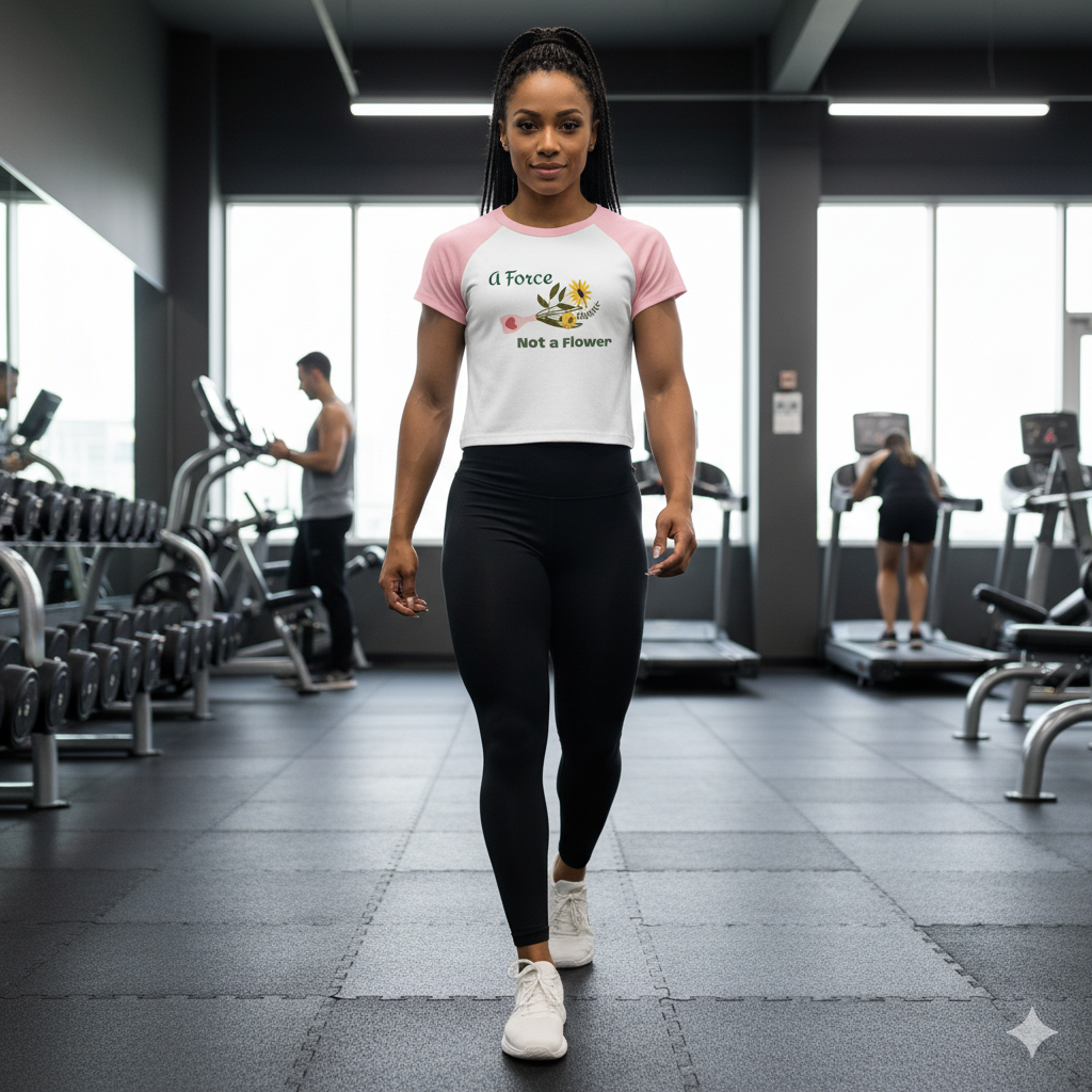 A FORCE, NOT A FLOWER - Women’s micro rib raglan baby tee