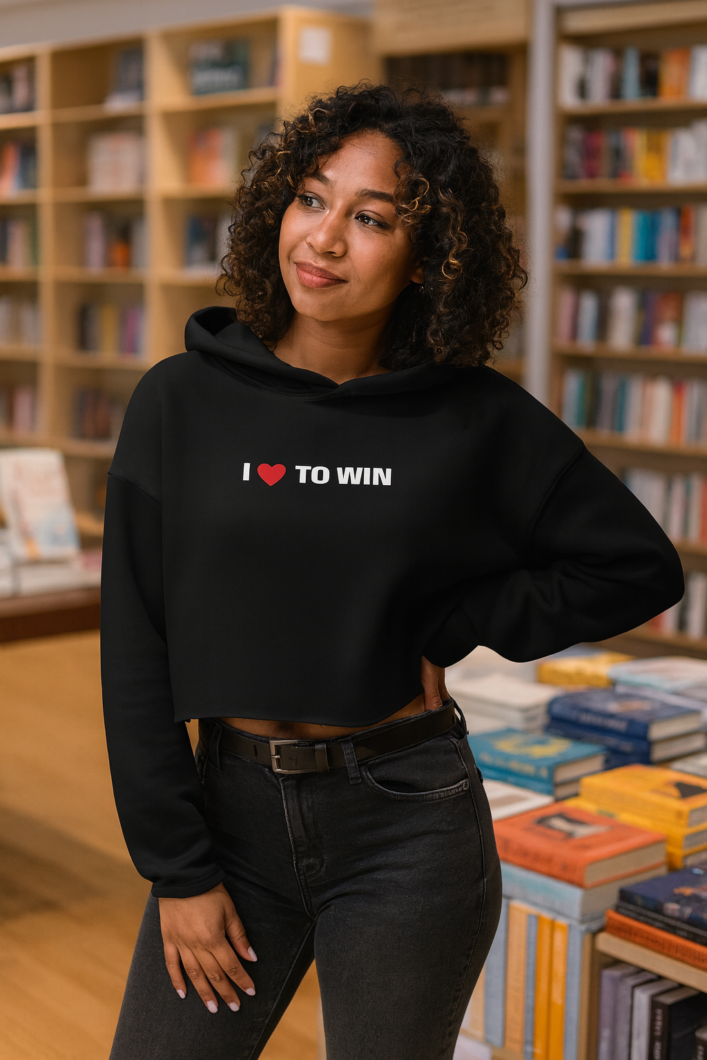 I LOVE TO WIN - Crop Hoodie