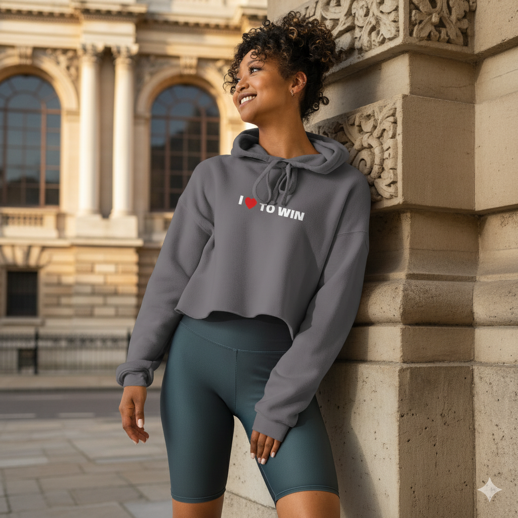 I LOVE TO WIN - Crop Hoodie