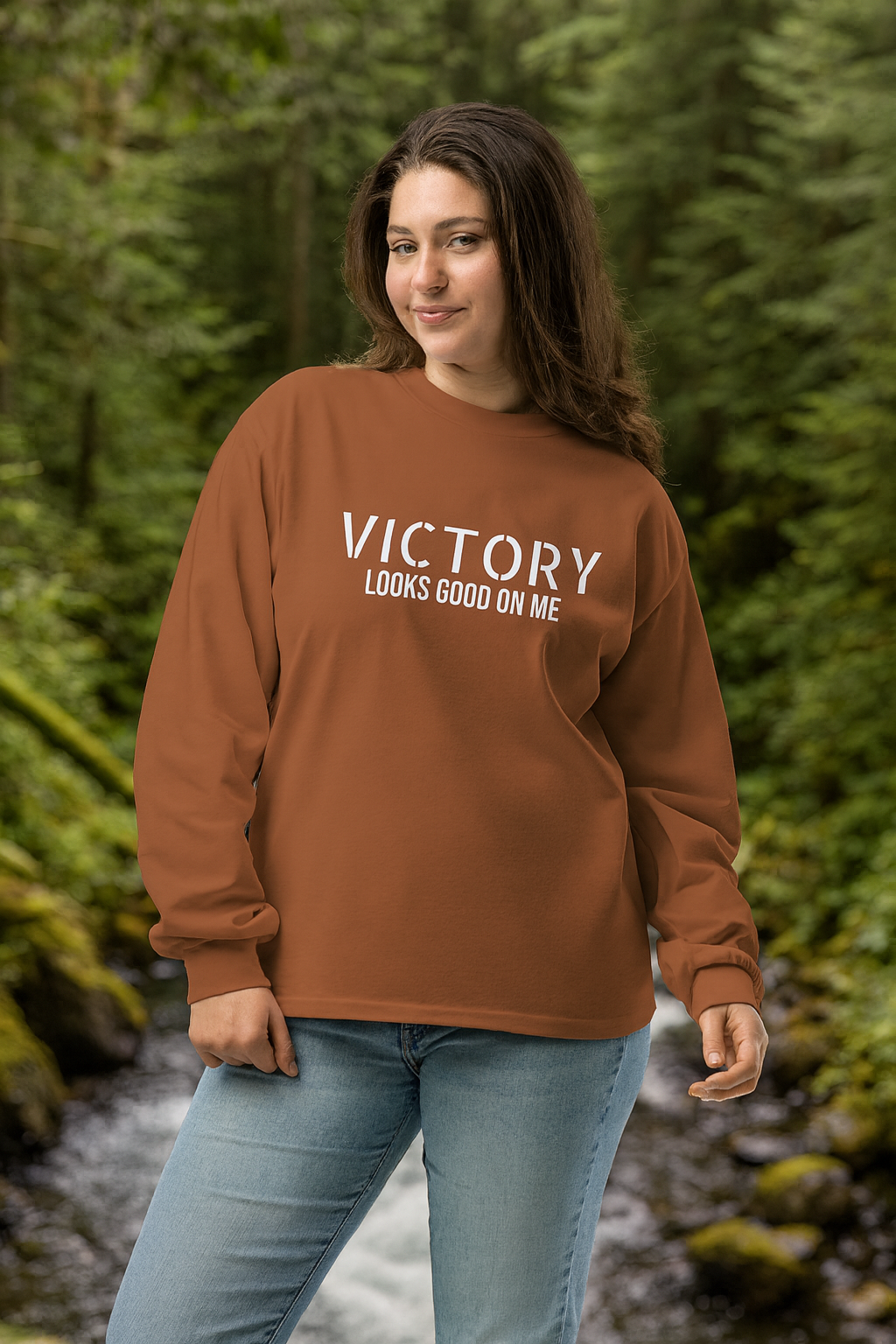 VICTORY LOOKS GOOD ON ME - Premium heavyweight long sleeve shirt