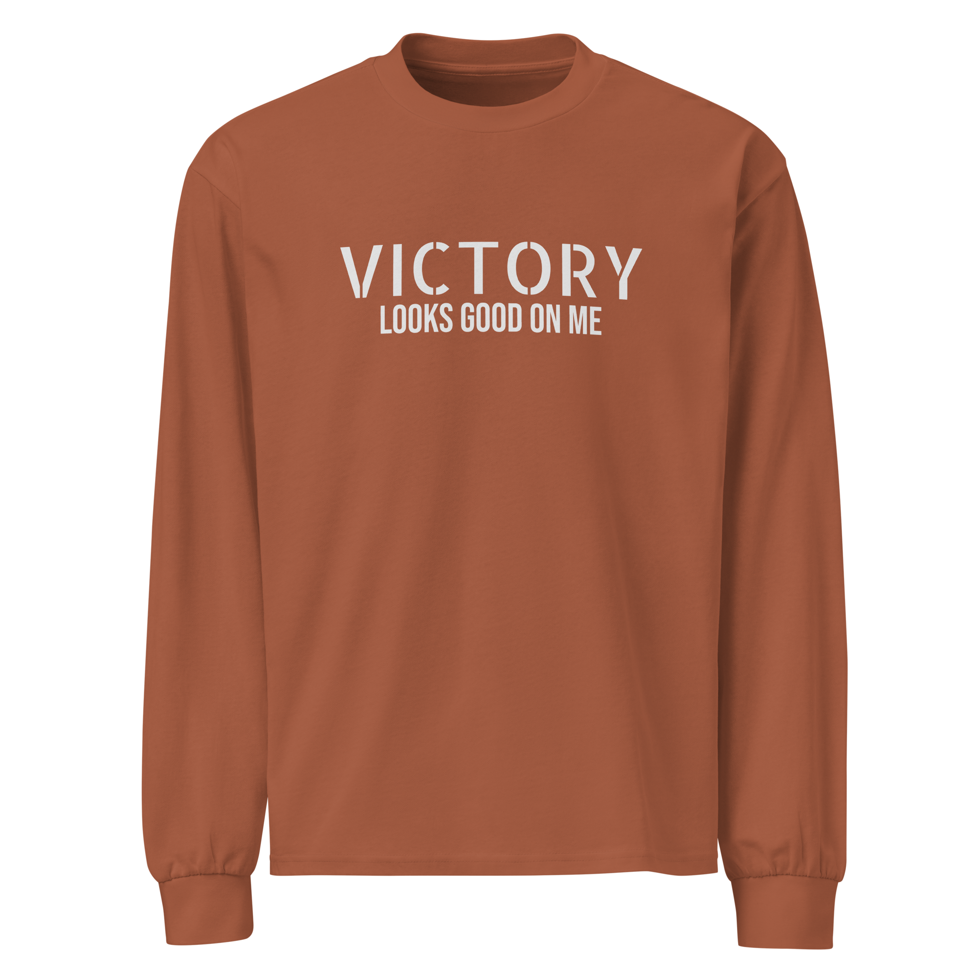 VICTORY LOOKS GOOD ON ME - Premium heavyweight long sleeve shirt